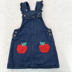 Cynthia Rowley Denim Apple 🍎 Appliqué Pinafore